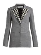 Off-white Single-breasted Prince Of Wales Check Wool Blazer