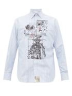 Matchesfashion.com Aries - Will Sweeney Comic Print Cotton Shirt - Mens - Blue