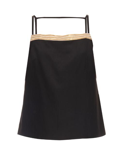 Zeus + Dione Jacquard-trimmed Silk-crepe Cami Top