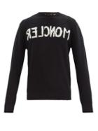 Matchesfashion.com 2 Moncler 1952 - Mirrored Logo-jacquard Wool-blend Sweater - Mens - Black White