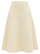 Matchesfashion.com Jil Sander - Fluid A-line Knitted Midi Skirt - Womens - Ivory