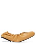 Matchesfashion.com Khaite - Ahsland Foldable Leather Flats - Womens - Beige