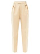 Matchesfashion.com Khaite - Magdeline High-rise Cotton Trousers - Womens - Camel