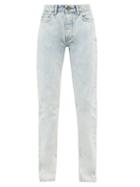 Matchesfashion.com Ganni - Acid-wash Ankle-zip Straight-leg Jeans - Womens - Light Denim