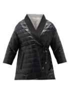 Matchesfashion.com Herno - Reversible Wrap-front Down-padded Shell Coat - Womens - Black