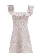 Matchesfashion.com Zimmermann - Carnaby Ruffled Floral-print Cotton Mini Dress - Womens - White Print