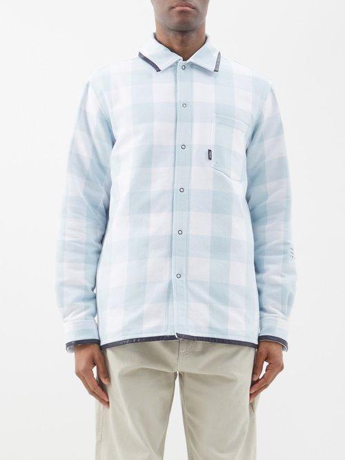 7 Moncler Frgmt Hiroshi Fujiwara - Simmon Checked Cotton Flannel Down Jacket - Mens - White Multi
