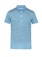 Matchesfashion.com Orlebar Brown - Sebastian Striped Linen Polo T Shirt - Mens - Blue