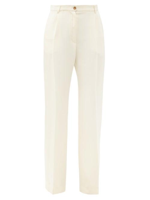 Matchesfashion.com La Collection - Phoebe Silk-crepe Wide-leg Trousers - Womens - Ivory