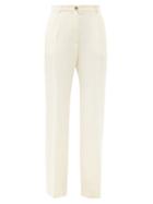 Matchesfashion.com La Collection - Phoebe Silk-crepe Wide-leg Trousers - Womens - Ivory