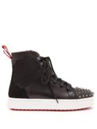 Matchesfashion.com Christian Louboutin - Smartic Spike High Top Leather Trainers - Mens - Black