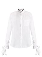 Matchesfashion.com Blouse - Svet Knot Detail Cotton Poplin Shirt - Womens - White
