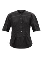Ladies Rtw Lee Mathews - Cecile Recycled-fibre Poplin Shirt - Womens - Black