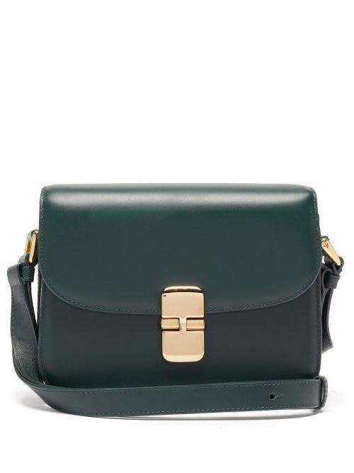 Matchesfashion.com A.p.c. - Grace Small Smooth-leather Cross-body Bag - Womens - Dark Green