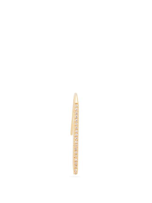 Matchesfashion.com Hillier Bartley - Crystal Pav Paper Clip Gold Plated Earring - Womens - Gold