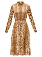 Matchesfashion.com Hillier Bartley - Belted Leopard-print Satin Shirt Dress - Womens - Animal