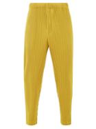 Matchesfashion.com Homme Pliss Issey Miyake - Technical-pleated Straight-leg Trousers - Mens - Yellow