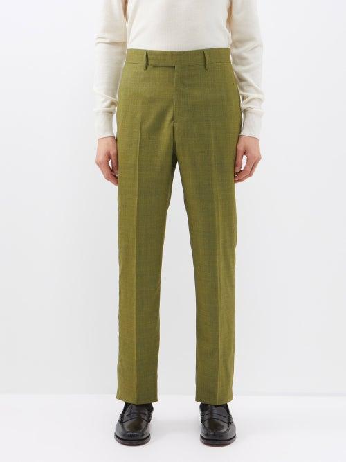 Gabriela Hearst - Ernest Pleated Wool-blend Suit Trousers - Mens - Green