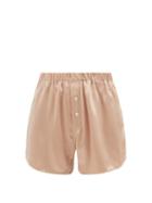 Araks - Eduardo Silk-satin Pyjama Shorts - Womens - Nude