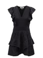 Isabel Marant Toile - Audrey Embroidered Linen Mini Dress - Womens - Black