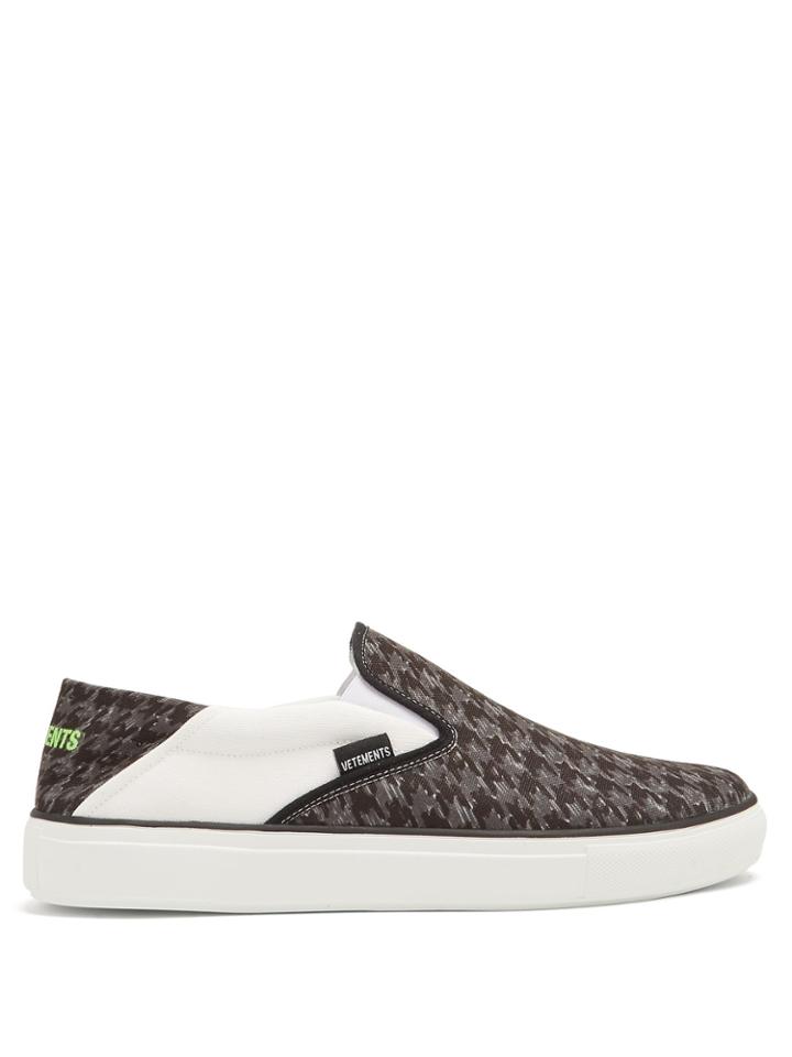 Vetements Houndstooth-print Slip-on Low-top Woven Trainers
