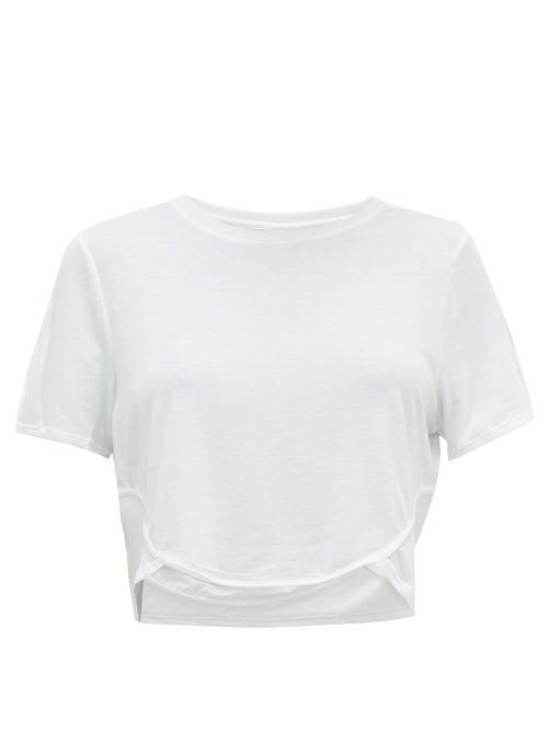 Matchesfashion.com The Upside - Sofia Mesh And Jersey Cropped T Shirt - Womens - White