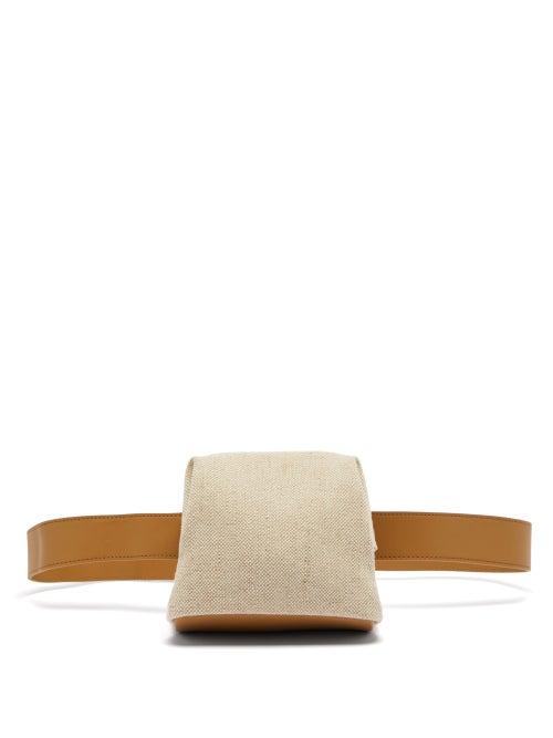 Matchesfashion.com Osoi - Peanut Brot Canvas And Leather Belt Bag - Womens - Cream Multi