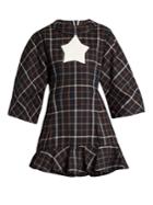A.w.a.k.e. Jellystar Checked Fluted-hem Top
