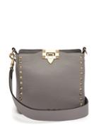 Matchesfashion.com Valentino - Rockstud Grained Leather Cross Body Bag - Womens - Light Grey