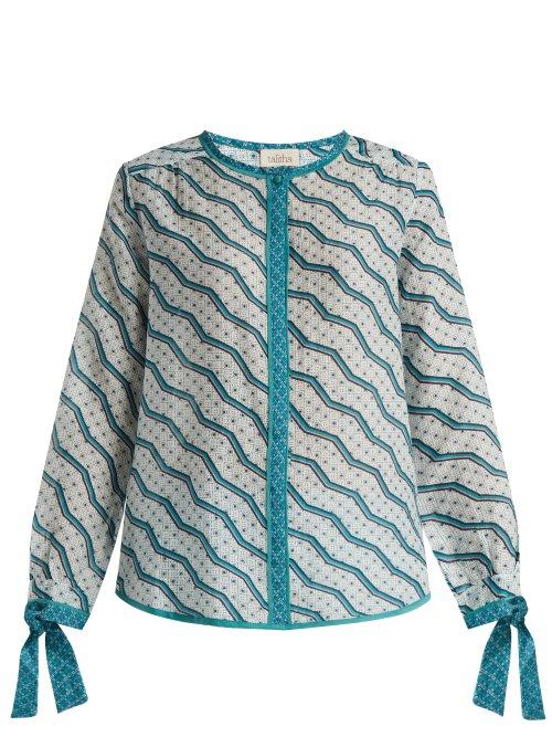 Matchesfashion.com Talitha - Printed Silk And Cotton Blend Shirt - Womens - Green Print
