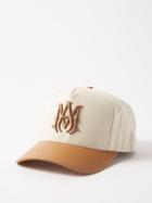 Amiri - Logo-embroidered Leather-peak Canvas Baseball Cap - Mens - Beige White