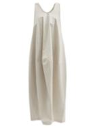 Lauren Manoogian - Vessel Scoop-neck Crinkled Cotton-blend Midi Dress - Womens - Light Grey