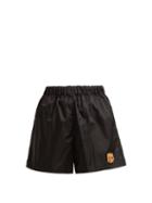 Matchesfashion.com Prada - Logo Patch Nylon Shorts - Womens - Black