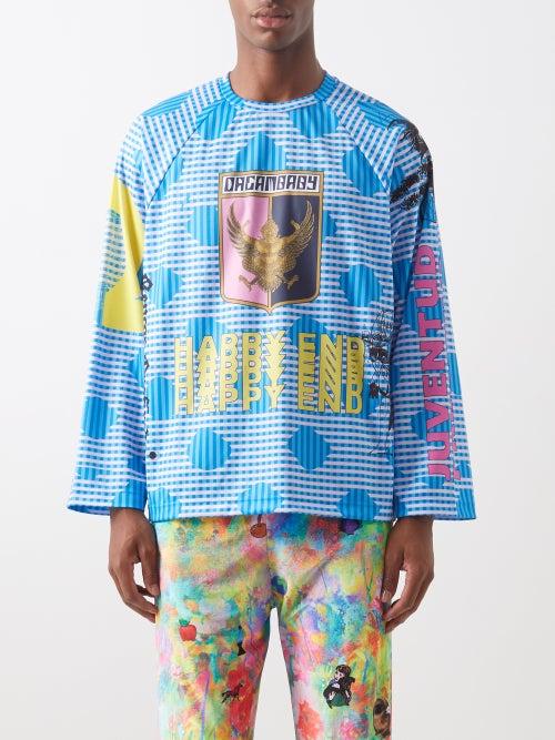 Liberal Youth Ministry - Dreambaby-print Jersey Long-sleeved T-shirt - Mens - Blue Multi