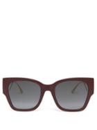 Matchesfashion.com Dior Eyewear - 30montaigne1 Rectangular Acetate Sunglasses - Womens - Burgundy