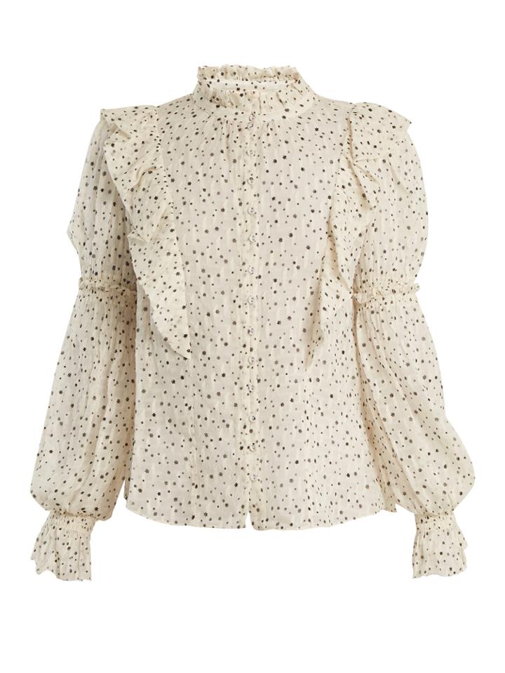 Rebecca Taylor Star-print Silk-blend Blouse