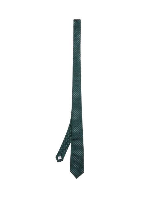 Matchesfashion.com Burberry - Embroidered Silk-faille Tie - Mens - Green