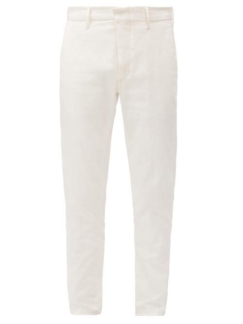 Matchesfashion.com Dunhill - Cotton-blend Twill Slim-leg Chino Trousers - Mens - White