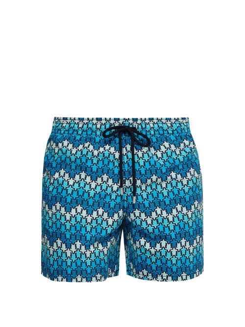 Matchesfashion.com Vilebrequin - Moorea Turtle Print Swim Shorts - Mens - Blue