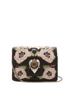 Alexander Mcqueen Heart Mini Poppy-embroidered Leather Shoulder Bag
