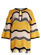 Fendi Wave-stripe Crochet Dress