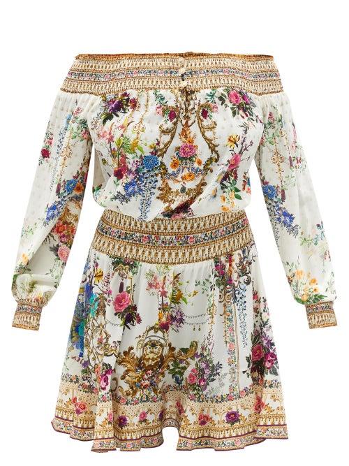 Matchesfashion.com Camilla - By The Meadow-print Silk Mini Dress - Womens - White Print