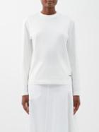 Jil Sander - Logo-patch Cotton-jersey Long-sleeve T-shirt - Womens - White