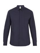 Matchesfashion.com S0rensen - Driver Point Collar Cotton Blend Shirt - Mens - Navy