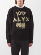 1017 Alyx 9sm - Spray Paint-intarsia Cotton-jersey Sweater - Mens - Black