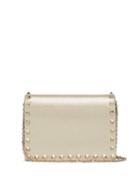 Matchesfashion.com Valentino - Rockstud Metallic Grained Leather Clutch - Womens - Gold