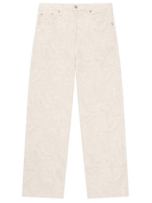 Matchesfashion.com Ganni - X Levi's Floral-print Straight-leg Jeans - Womens - Cream
