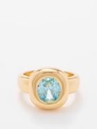 Timeless Pearly - Crystal & 18kt Gold-plated Ring - Womens - Blue Multi