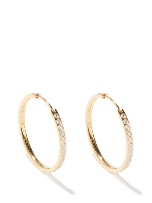 Theodora Warre - Zircon & Gold-plated Sterling-silver Hoop Earrings - Womens - Gold Multi