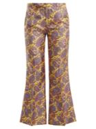 Etro Dorado Paisley-print Kick-flare Silk Trousers